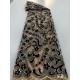 Navy Blue Swiss Voile African French Net Velvet Sequins Lace Fabric High Quality Mesh Tulle Lace Embroidery Sequence Dress