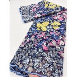 XIYA Lace Fabric Ankara Print Wax With Mesh Lace Mix Nigeria French Tulle Beautiful African Lace Fabric High Quality 3879B