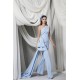 Sky Blue Prom Jumpsuit with Long Train One Shoulder Elegant Evening Dresses Ruffles Customize Vestidos Formal Robe De Soirée