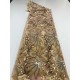 Gold Sequence Embroidery Swiss Voile Organza African French Net Velvet Lace High Quality Mesh Tulle Sequins Fabric Wedding