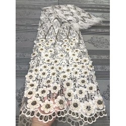 Beauty classic design french lace sequins embroidery tulle lace wedding party dress DIY tulle laces net lace fabric
