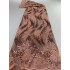 New Peach Pink Gold Nigerian Lace Fabric African Tulle Lace Fabric French Lace Fabric High Quality 5 Yards For Party Dress