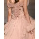 Fashion Gentlewoman Prom Dress Strapless V-Neck Cut-Out See-Through Top Layered Puffy Tulle  Floor Length Pageant Dress