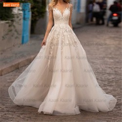 Gorgeous Top Quality Wedding Dress Vneck Applique Lace Robe De Mariée Beading Spaghetti Straps Custom Made vestido de noiva