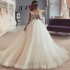 Vestido de Noiva Manga Longa Sexy Wedding Dresses Long Sleeve lace Bride Dress Illusion Princess Wedding Gowns Shiny Tulle