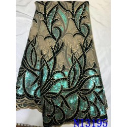 High Quality Mess Lace Materials Sequence Lace Fabric African Tulle Lace Fabric with Sequins Fabrics Nigerian Wedding Party