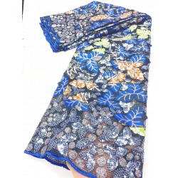 XIYA Lace Fabric Ankara Print Wax With Mesh Lace Mix Nigeria French Tulle Beautiful African Lace Fabric High Quality 3879B