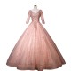 Bling Bling Pink Quinceanera Dresses Party Dress Elegant V-neck Lxuury Lace Ball Gown Classic Vestidos Customize Color
