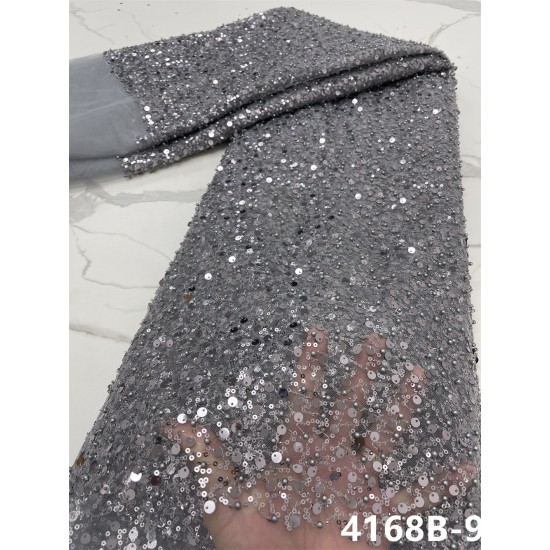 NI.AI African Black Lace Fabrics Nigerian Mesh Lace Fabric With Sequins 2021 High Quality French Tulle Beads Lace Fabric