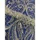 White Embroidery African Mesh Lace Fabric Handmade Lace Fabric Flower Pattern Beaded Lace Fabric Is Nigerian Net Lace ZX4649